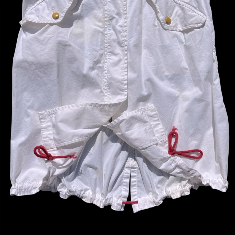 Vintage 90s History Repeats White Parka Trench Coat Jacket Cotton Parisian - Picture 4 of 16